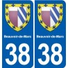 38 Moirans blason ville autocollant plaque stickers