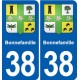 38 Moirans blason ville autocollant plaque stickers