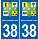 38 Moirans blason ville autocollant plaque stickers