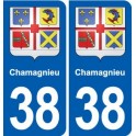 38 Moirans blason ville autocollant plaque stickers