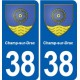 38 Moirans blason ville autocollant plaque stickers
