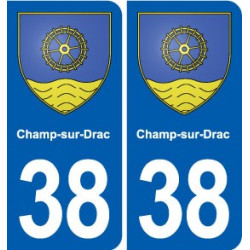 38 Moirans blason ville autocollant plaque stickers