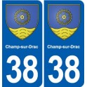 38 Moirans blason ville autocollant plaque stickers