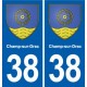 38 Moirans blason ville autocollant plaque stickers
