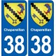 38 Moirans blason ville autocollant plaque stickers