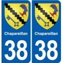 38 Moirans blason ville autocollant plaque stickers