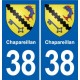 38 Moirans blason ville autocollant plaque stickers