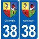 38 Moirans blason ville autocollant plaque stickers