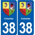 38 Moirans blason ville autocollant plaque stickers