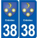 38 Moirans blason ville autocollant plaque stickers