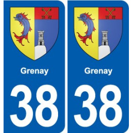 38 Moirans blason ville autocollant plaque stickers