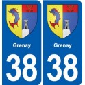 38 Moirans blason ville autocollant plaque stickers