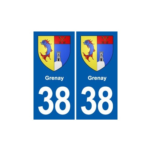 38 Moirans blason ville autocollant plaque stickers