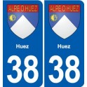 38 Moirans blason ville autocollant plaque stickers