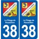 38 Moirans blason ville autocollant plaque stickers