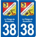 38 Moirans blason ville autocollant plaque stickers