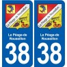38 Moirans blason ville autocollant plaque stickers