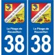 38 Moirans blason ville autocollant plaque stickers