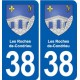 38 Moirans blason ville autocollant plaque stickers