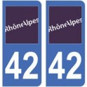 42 Loire autocollant plaque