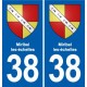 38 Moirans blason ville autocollant plaque stickers