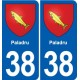 38 Moirans blason ville autocollant plaque stickers