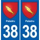 38 Moirans blason ville autocollant plaque stickers