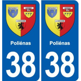 38 Moirans blason ville autocollant plaque stickers
