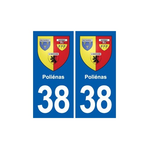 38 Moirans blason ville autocollant plaque stickers