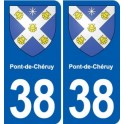 38 Moirans blason ville autocollant plaque stickers
