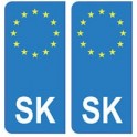 Slovaquie Slovensko europe autocollant plaque