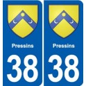 38 Moirans blason ville autocollant plaque stickers