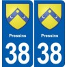 38 Moirans blason ville autocollant plaque stickers