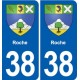 38 Moirans blason ville autocollant plaque stickers