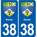 38 Moirans blason ville autocollant plaque stickers