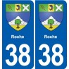 38 Moirans blason ville autocollant plaque stickers