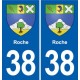 38 Moirans blason ville autocollant plaque stickers