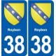 38 Moirans blason ville autocollant plaque stickers