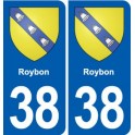 38 Moirans blason ville autocollant plaque stickers