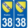 38 Moirans blason ville autocollant plaque stickers