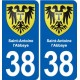 38 Moirans blason ville autocollant plaque stickers