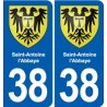 38 Moirans blason ville autocollant plaque stickers