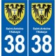 38 Moirans blason ville autocollant plaque stickers