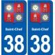 38 Moirans blason ville autocollant plaque stickers