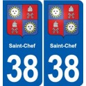 38 Moirans blason ville autocollant plaque stickers