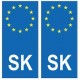 Slovaquie Slovensko europe autocollant plaque