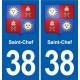 38 Moirans blason ville autocollant plaque stickers