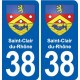 38 Moirans blason ville autocollant plaque stickers