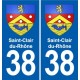 38 Moirans blason ville autocollant plaque stickers