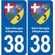 38 Moirans blason ville autocollant plaque stickers